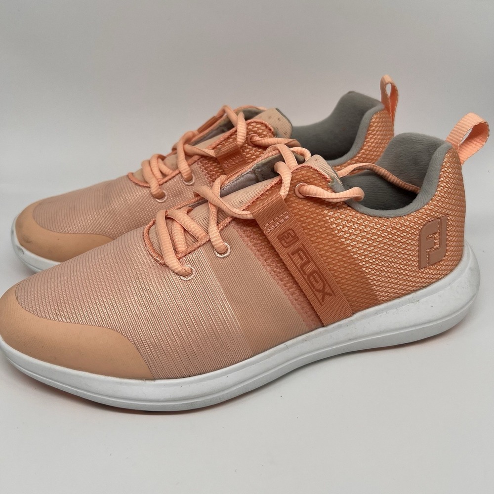 FootJoy FJ Women's Flex Golf Shoes Peach Sneakers Spikeless Soft Athletic 6.5